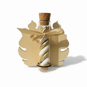 Tube en verre sur plaque de bois